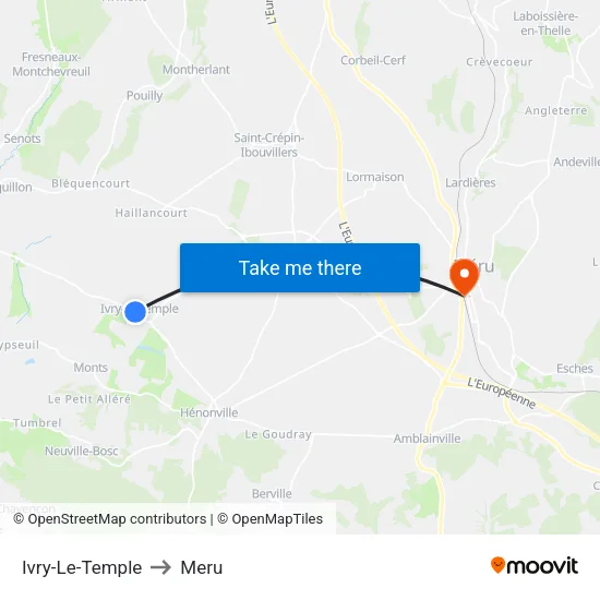Ivry-Le-Temple to Meru map