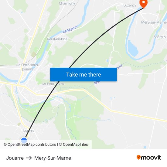 Jouarre to Mery-Sur-Marne map