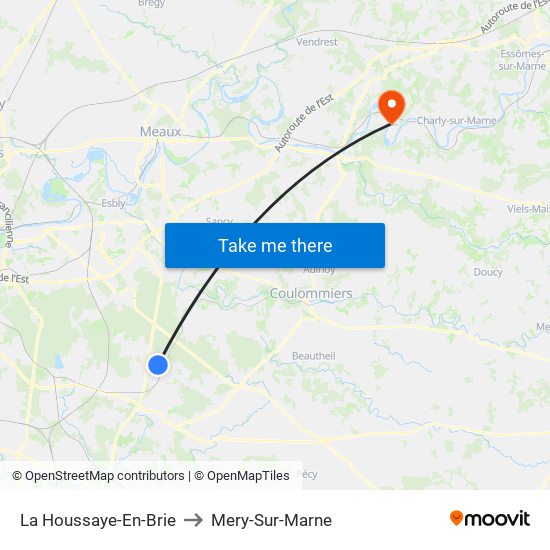 La Houssaye-En-Brie to Mery-Sur-Marne map