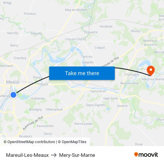 Mareuil-Les-Meaux to Mery-Sur-Marne map