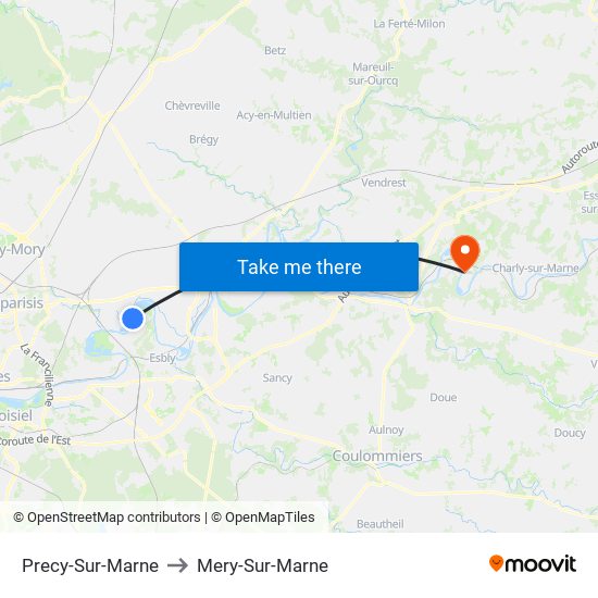 Precy-Sur-Marne to Mery-Sur-Marne map