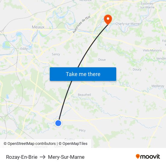 Rozay-En-Brie to Mery-Sur-Marne map