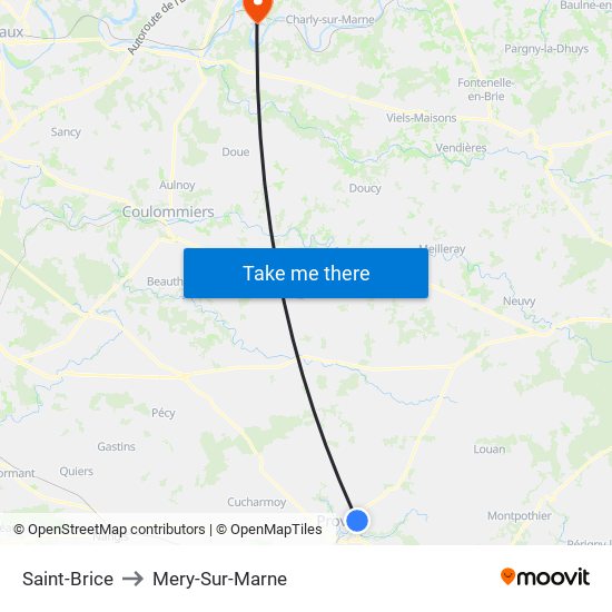 Saint-Brice to Mery-Sur-Marne map