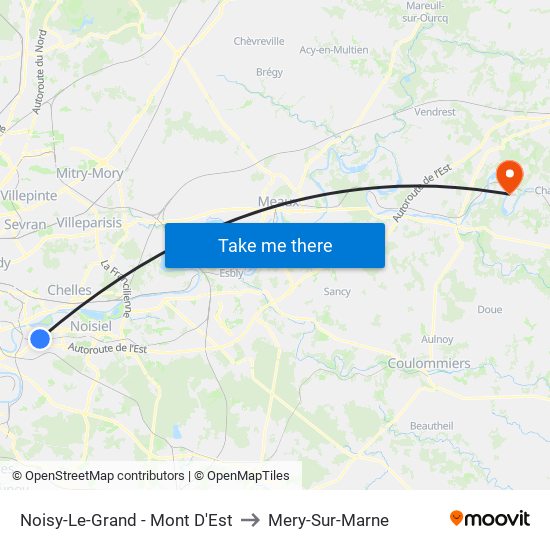 Noisy-Le-Grand - Mont D'Est to Mery-Sur-Marne map