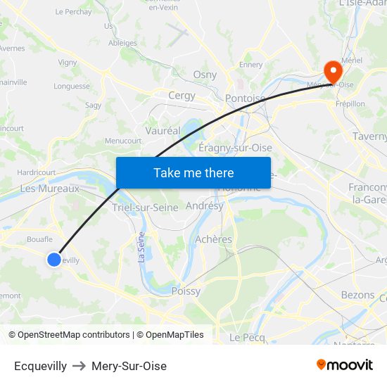 Ecquevilly to Mery-Sur-Oise map