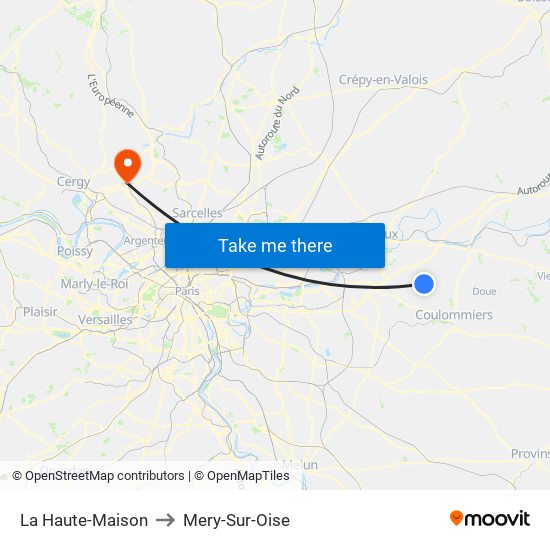 La Haute-Maison to Mery-Sur-Oise map
