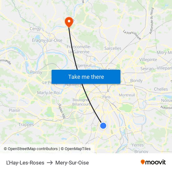 L'Hay-Les-Roses to Mery-Sur-Oise map