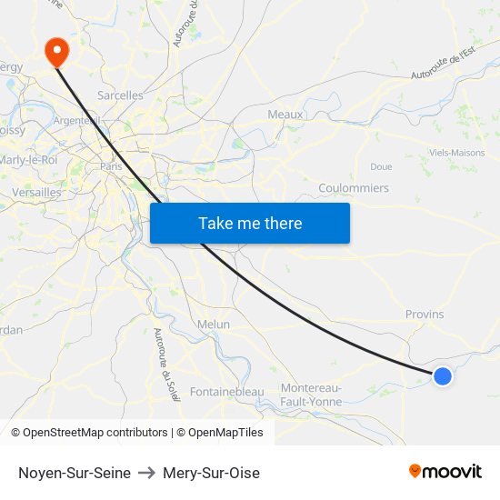 Noyen-Sur-Seine to Mery-Sur-Oise map