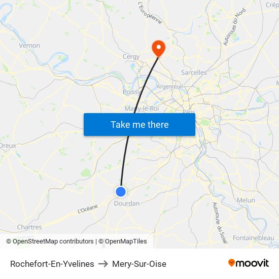 Rochefort-En-Yvelines to Mery-Sur-Oise map