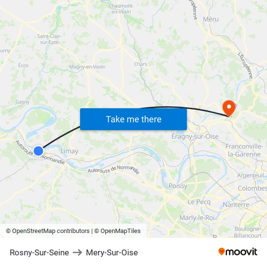 Rosny-Sur-Seine to Mery-Sur-Oise map