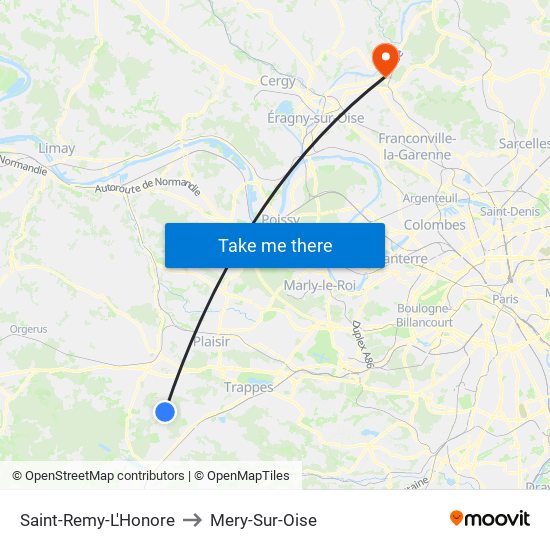 Saint-Remy-L'Honore to Mery-Sur-Oise map