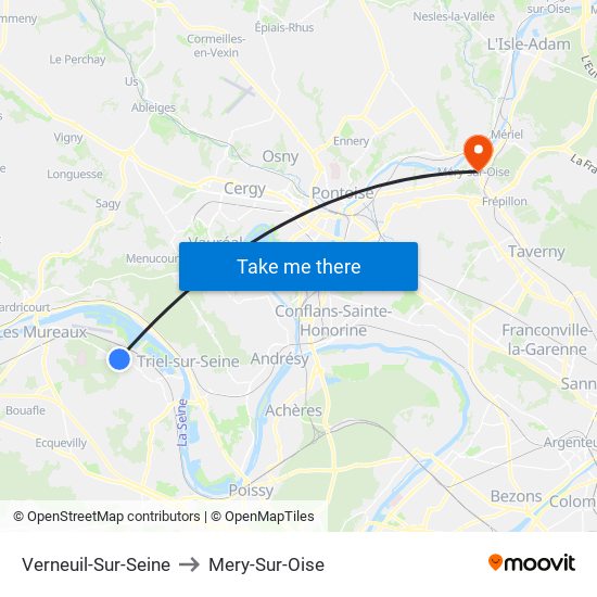 Verneuil-Sur-Seine to Mery-Sur-Oise map