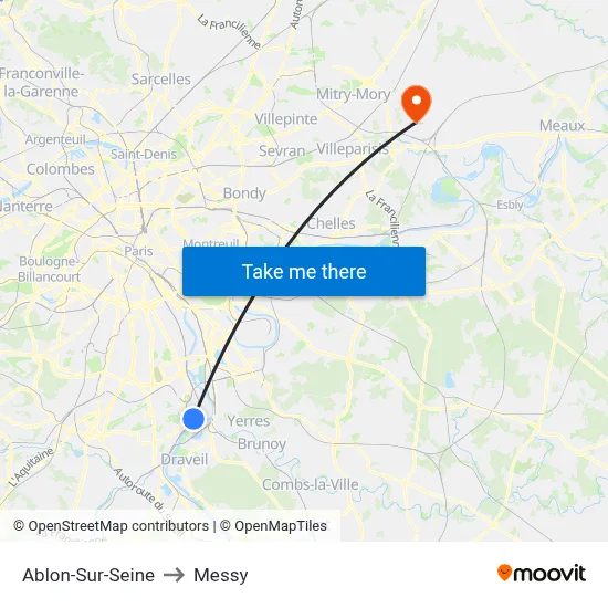Ablon-Sur-Seine to Messy map