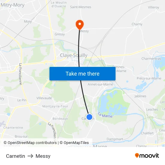 Carnetin to Messy map