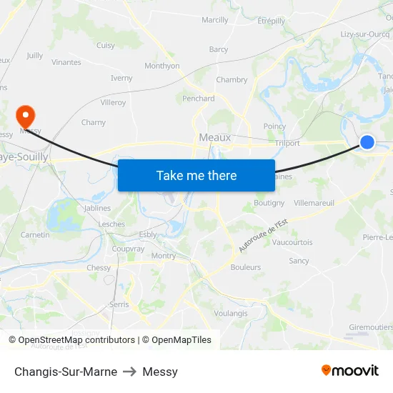Changis-Sur-Marne to Messy map