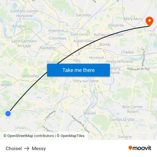 Choisel to Messy map