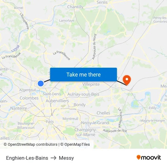 Enghien-Les-Bains to Messy map