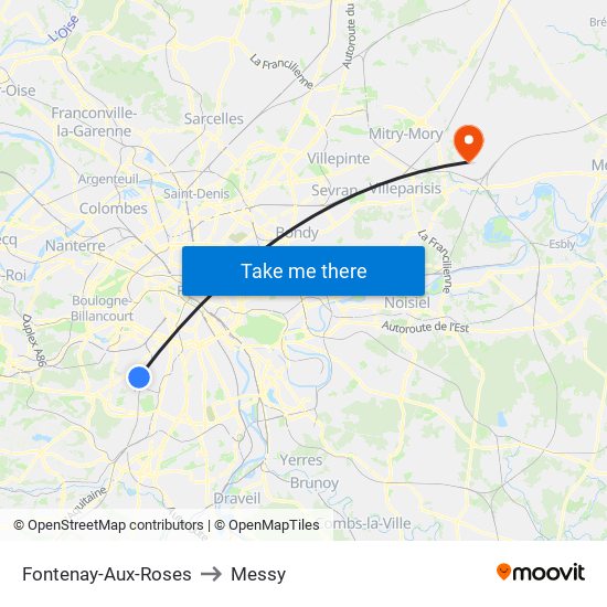 Fontenay-Aux-Roses to Messy map