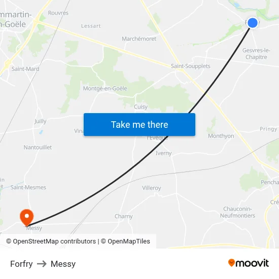 Forfry to Messy map