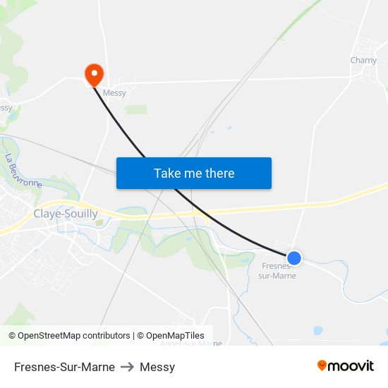 Fresnes-Sur-Marne to Messy map