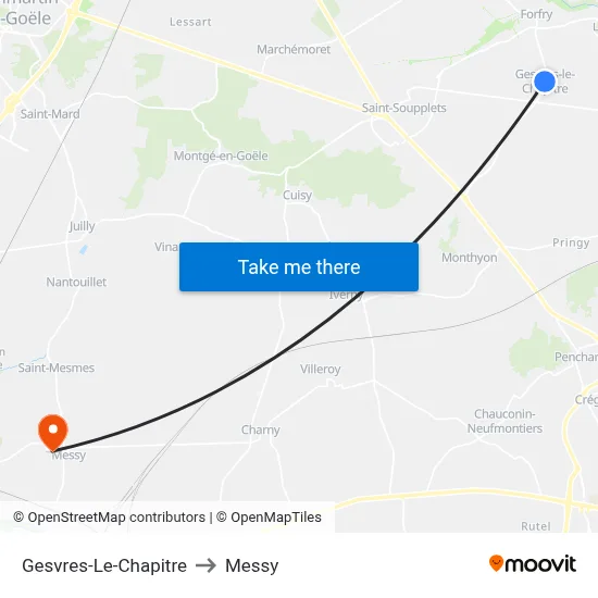 Gesvres-Le-Chapitre to Messy map