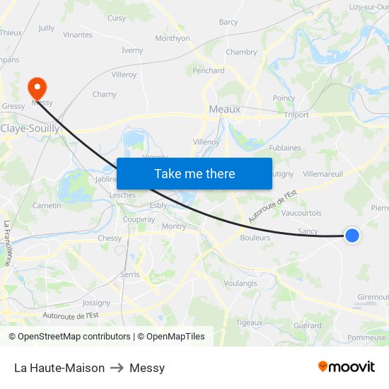 La Haute-Maison to Messy map