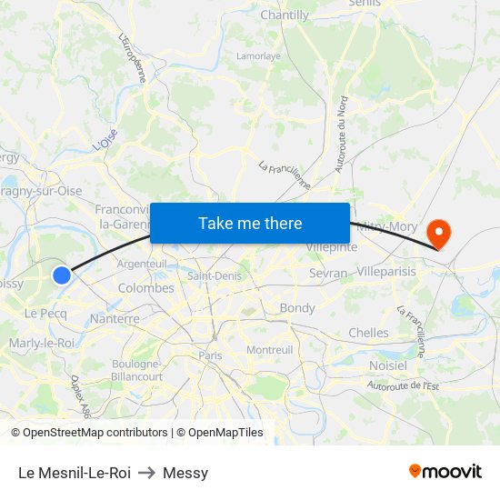 Le Mesnil-Le-Roi to Messy map