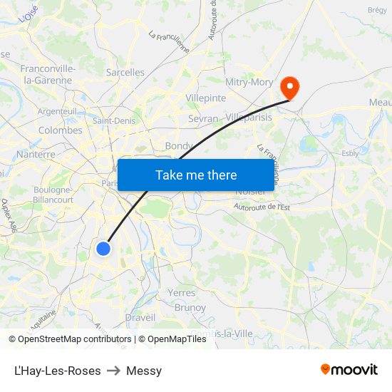 L'Hay-Les-Roses to Messy map