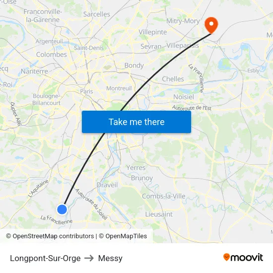 Longpont-Sur-Orge to Messy map