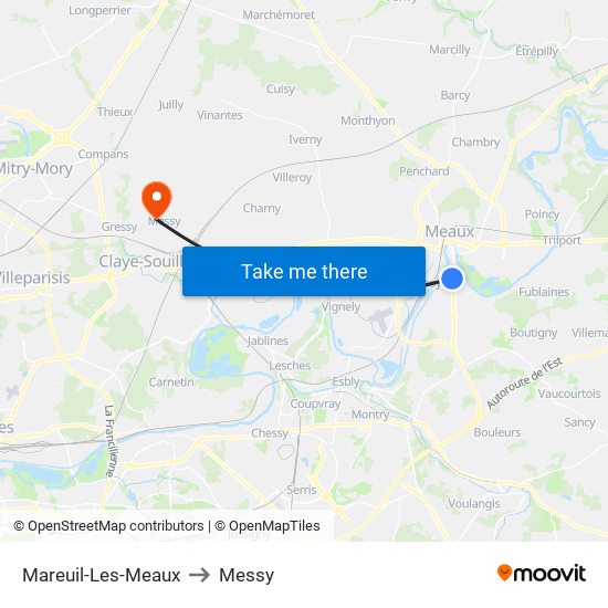 Mareuil-Les-Meaux to Messy map
