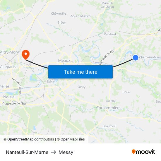 Nanteuil-Sur-Marne to Messy map