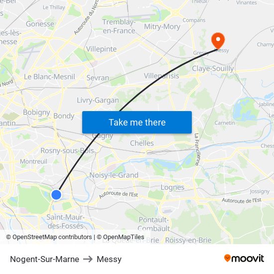 Nogent-Sur-Marne to Messy map