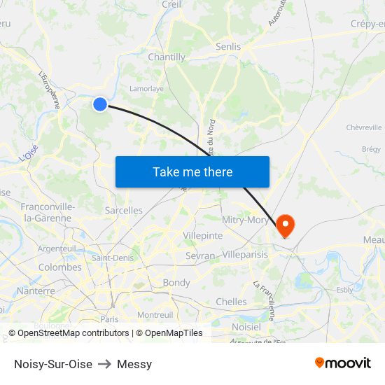 Noisy-Sur-Oise to Messy map