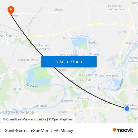 Saint-Germain-Sur-Morin to Messy map