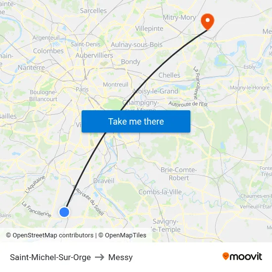 Saint-Michel-Sur-Orge to Messy map