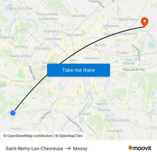 Saint-Remy-Les-Chevreuse to Messy map