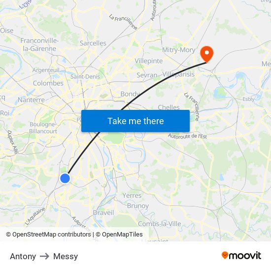 Antony to Messy map