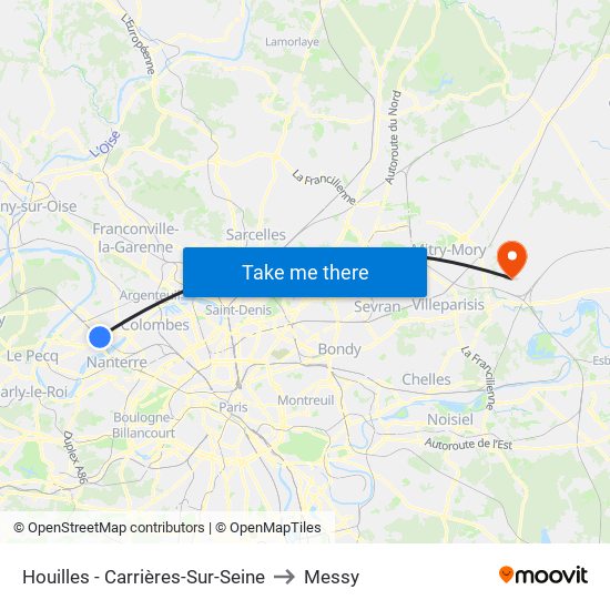 Houilles - Carrières-Sur-Seine to Messy map