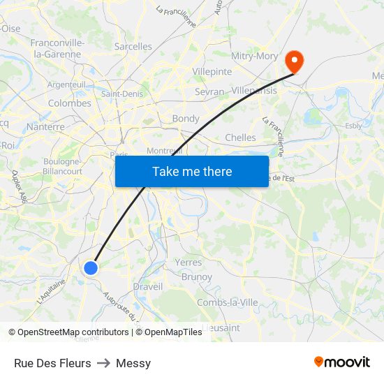 Rue Des Fleurs to Messy map