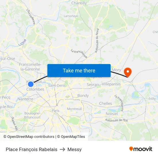 Place François Rabelais to Messy map