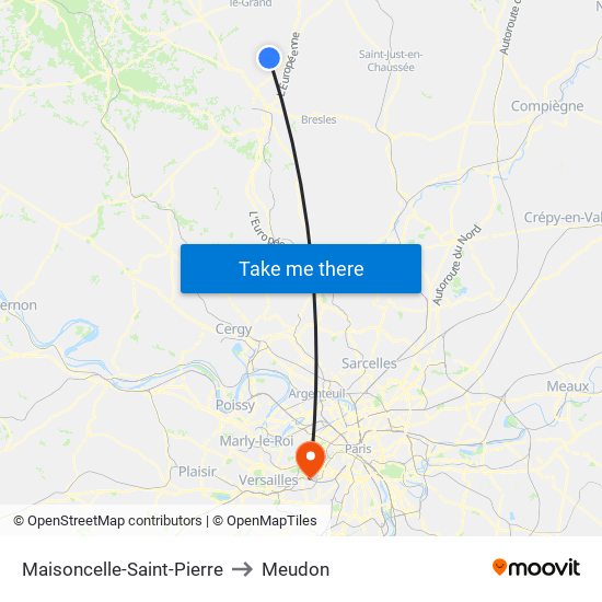 Maisoncelle-Saint-Pierre to Meudon map