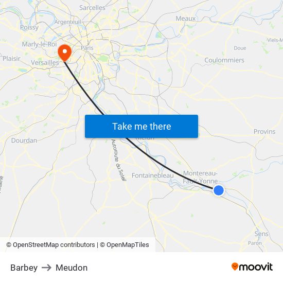 Barbey to Meudon map