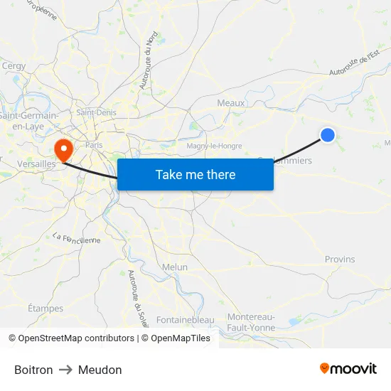 Boitron to Meudon map