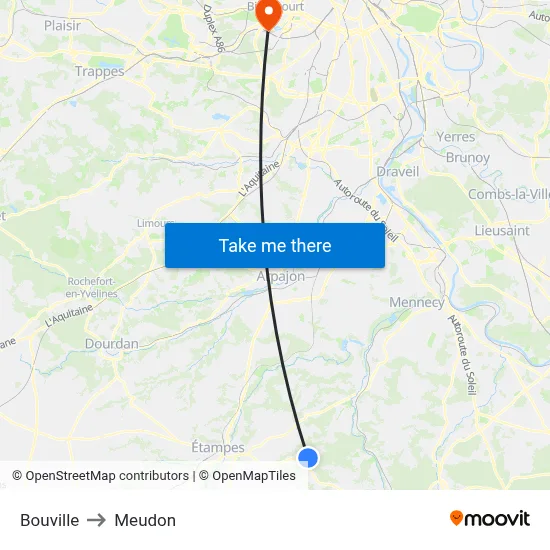 Bouville to Meudon map