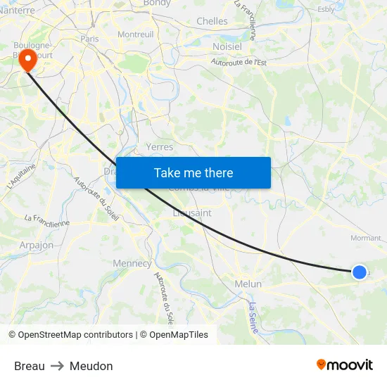 Breau to Meudon map