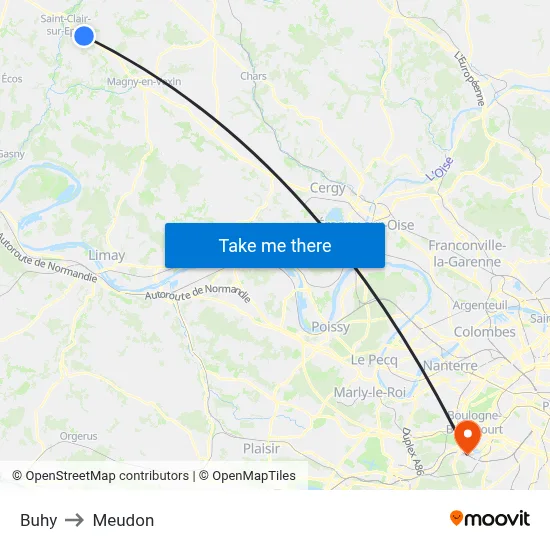 Buhy to Meudon map