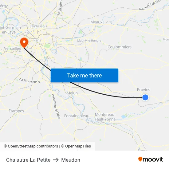 Chalautre-La-Petite to Meudon map