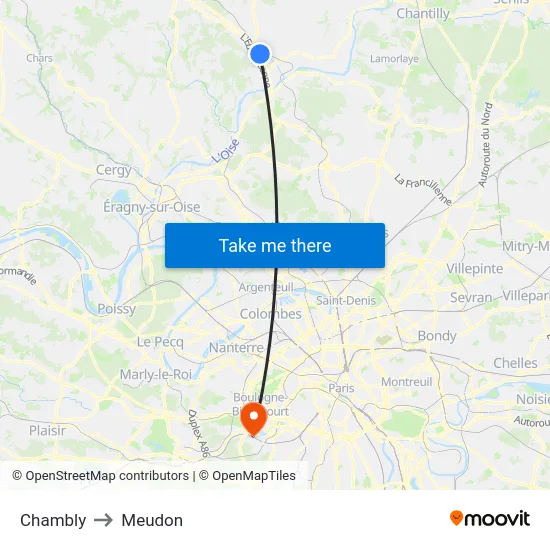 Chambly to Meudon map