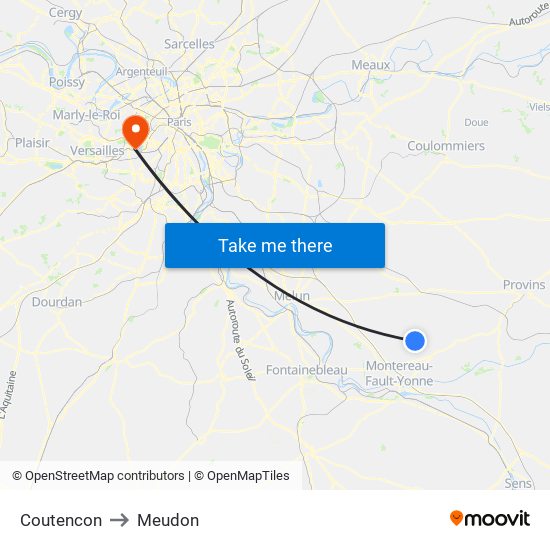 Coutencon to Meudon map