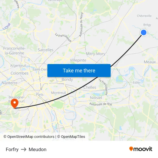 Forfry to Meudon map